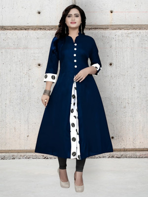 Texpa Fashions Women Self Design A-line Kurta(Blue)