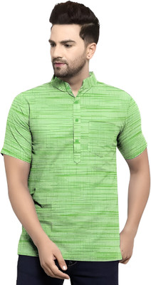 Aaryavar Men Printed Straight Kurta(Yellow)