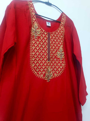 Vpm eco grouo Women Floral Print, Printed Straight Kurta(Red)