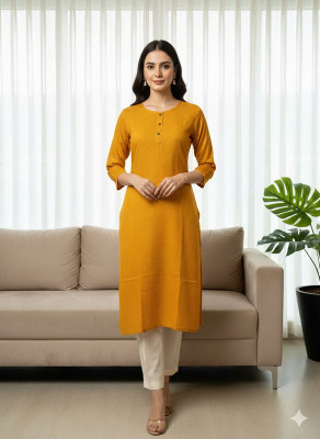 Saka Designs Women Printed Straight Kurta(Orange)
