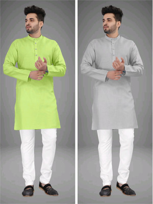 TRUST OUS Men Solid Straight Kurta(Multicolor)