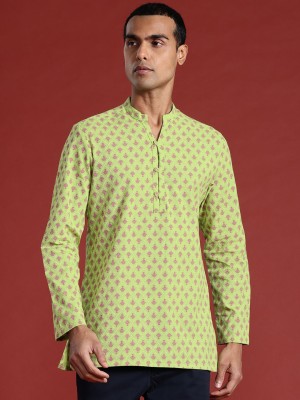 ANOUK Men Embroidered Straight Kurta(Green)