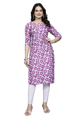 RANGRASIYA CORPORATION Women Printed Straight Kurta(Pink)