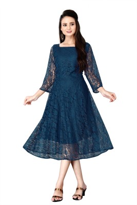 BBINDUDI Women Solid A-line Kurta(Blue)