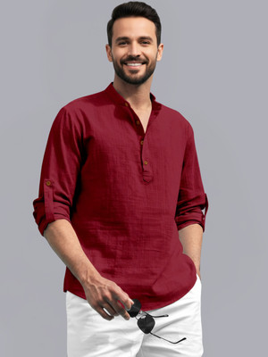 ZEE GOLD Men Solid Ethnic Dress Kurta(Red)