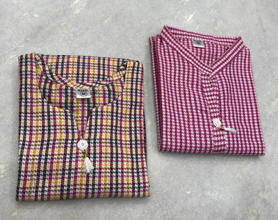 SARET Women Floral Print A-line Kurta(Yellow, Pink)