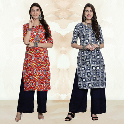 Moda Rapido Women Printed A-line Kurta(Multicolor)