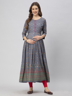 CEE 18 Women Bandhani Flared Kurta(Red)