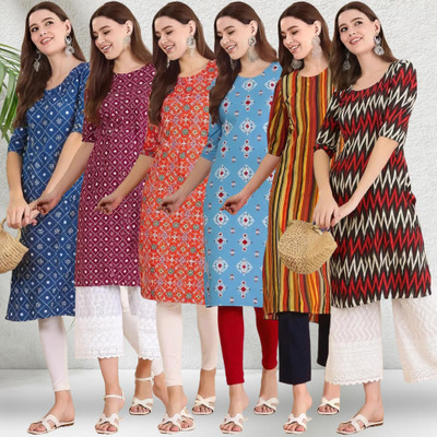 1 Stop Fashion Women Printed A-line Kurta(Multicolor)