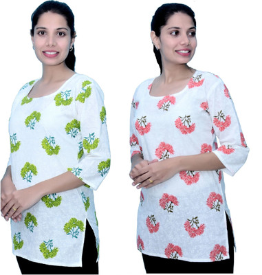 MUNDOTIYA MANUFACTURERS Women Printed Straight Kurta(Multicolor)