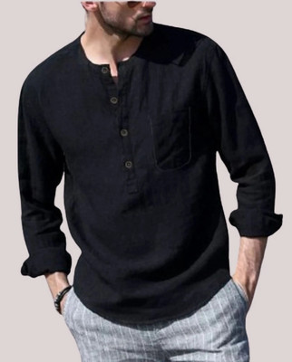 ZAKOD Men Solid Straight Kurta(Grey)