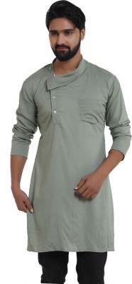 KiEZ FASHION Men Self Design A-line Kurta(Grey)