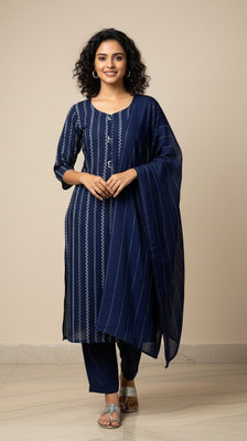 alliance collection Self Design Kurta, Trouser/Pant & Dupatta Set