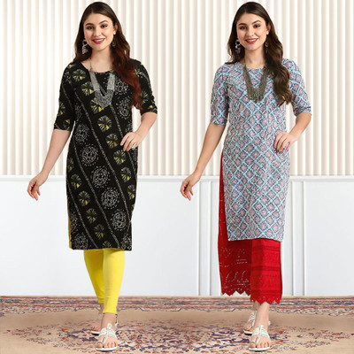 EthnicBasket Women Printed A-line Kurta(Multicolor)