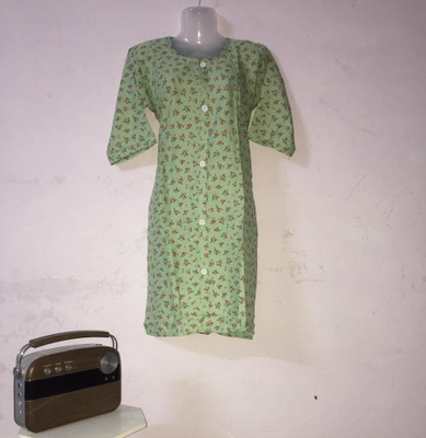 R CLOTHING STORE Women Abstract Flared Kurta(Green)