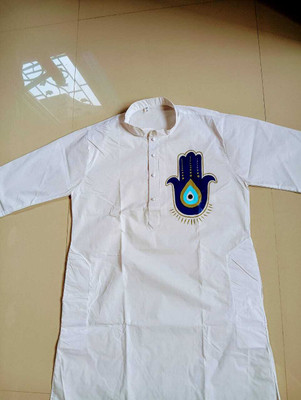 yddnerTR Men Self Design Straight Kurta(Blue)