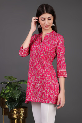NG Fashion Casual Floral Print Women Pink Top