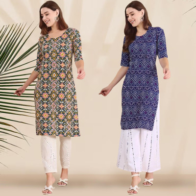 EthnicBasket Women Printed A-line Kurta(Multicolor)