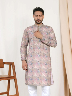 ZAARVIK Men Embroidered Straight Kurta(Multicolor)
