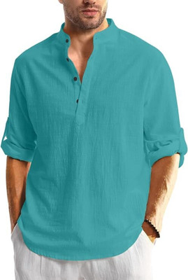 Univibe Men Solid Straight Kurta(Blue)