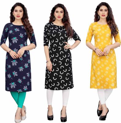 KILLARI Women Printed Straight Kurta(Multicolor)