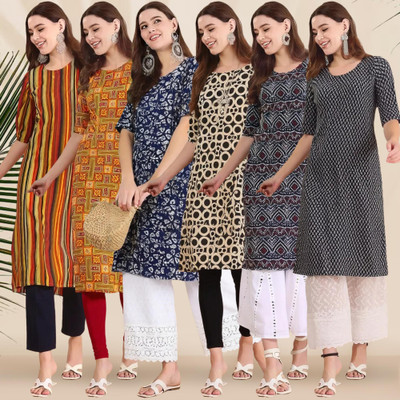 1 Stop Fashion Women Printed A-line Kurta(Multicolor)