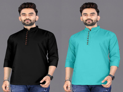 click n buy Men Solid Straight Kurta(Multicolor)