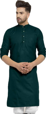 The Fashion Outlets Men Solid A-line Kurta(Green)