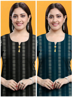 Royalty Women Embroidered Anarkali Kurta(Black, Blue)