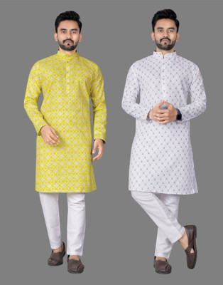 DHASU TRENDZ Men Printed Straight Kurta(Multicolor)