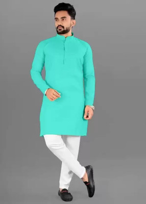SHREE YAMUNA CREATION Men Solid Straight Kurta(Light Green)