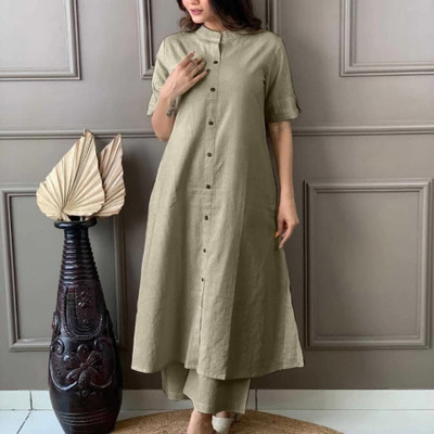 SAUDAMINI LIFE STYEL Women Solid A-line Kurta(Yellow)