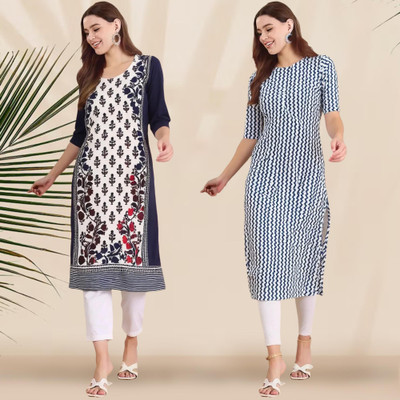 1 Stop Fashion Women Printed A-line Kurta(Multicolor)