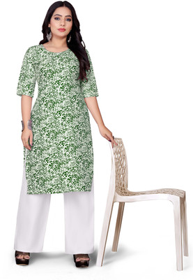 Vimalnath Synthetics Women Printed A-line Kurta(Blue)