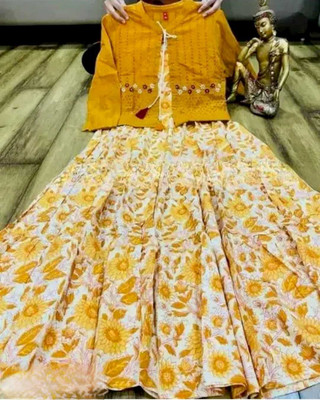 Windson Women Floral Print Anarkali Kurta(Orange)