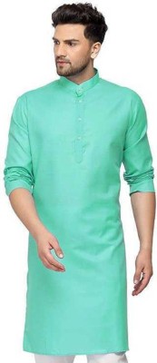 SEN RIO Men Solid Straight Kurta(Light Green)