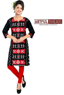 ARTFULTHREADS Women Printed, Geometric Print A-line Kurta(Multicolor)