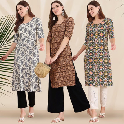 EthnicBasket Women Printed A-line Kurta(Multicolor)