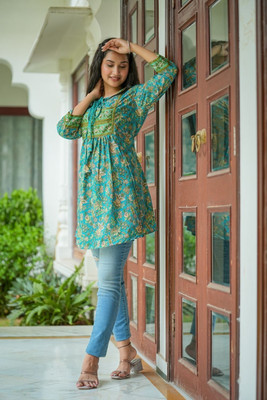 IKRASS Women Printed A-line Kurta(Multicolor)