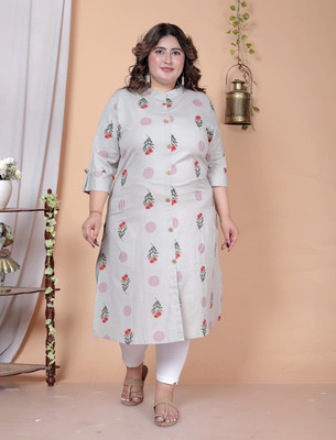 GYAPTI Women Printed A-line Kurta(Pink, White)