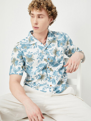 MAX Men Printed A-line Kurta(Blue)