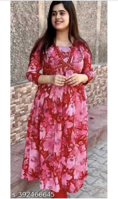 RUDRAKSH CREATION Straight Gown(Red)