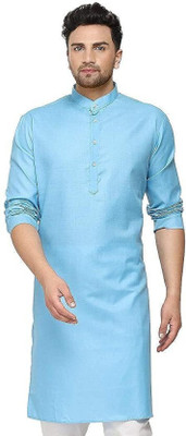 SUNIL Men Solid Straight Kurta(Blue)
