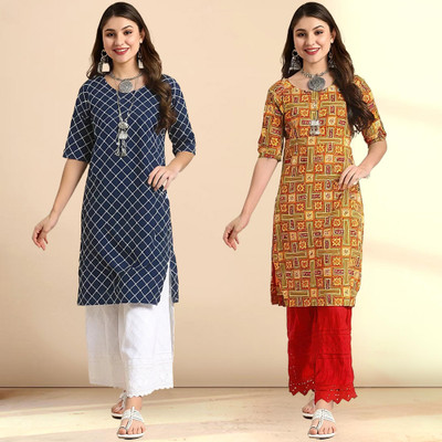 EthnicBasket Women Printed A-line Kurta(Multicolor)
