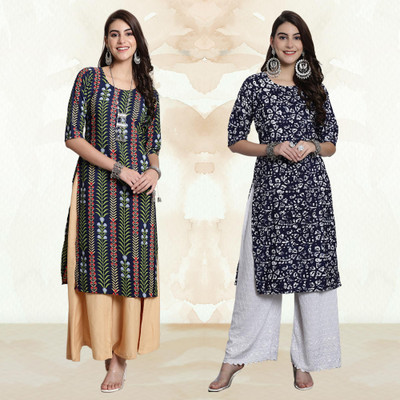 Moda Rapido Women Printed A-line Kurta(Multicolor)