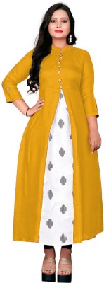 YANA ENTERPRISE Women Solid A-line Kurta(Yellow)