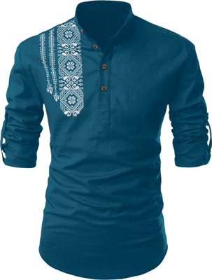 FINFOL Men Solid Straight Kurta(Multicolor)