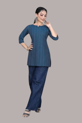 Rangrasiya Creation Women Solid Anarkali Kurta(Blue)