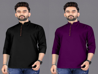 click n buy Men Solid Straight Kurta(Multicolor)