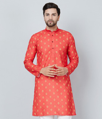 kaifoo Men Striped Straight Kurta(Multicolor)